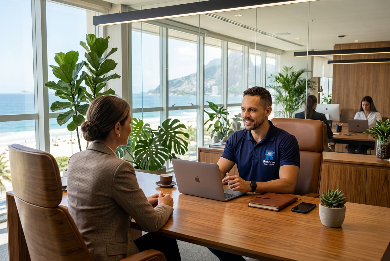 Técnico da Suporte de TI - Resolve Tecnologias atendendo empresa em Ipanema