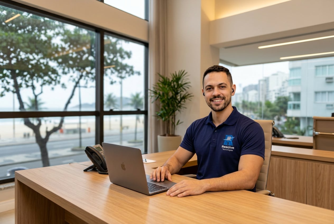 Técnico da Suporte de TI - Resolve Tecnologias realizando suporte de TI em Ipanema