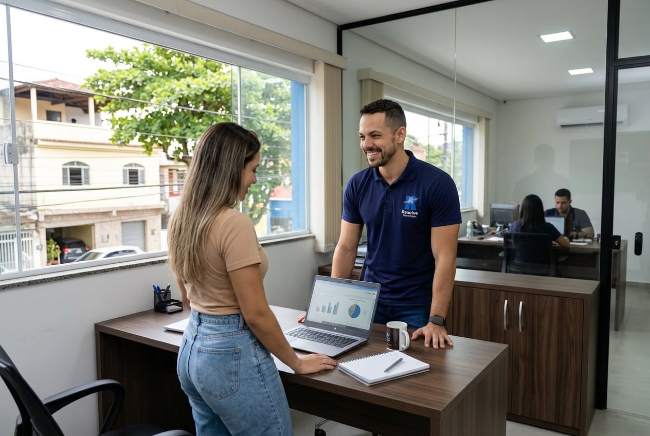 Técnico da Suporte de TI - Resolve Tecnologias atendendo empresa em Magé